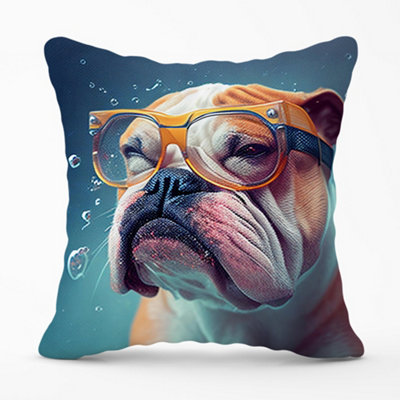 Warren Reed Designer Bulldog Splashart Cushions 45Cm X 45Cm from B&Q