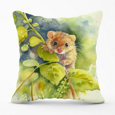 Warren Reed Designer Dormouse Watercolour Cushions 60Cm X 60Cm from B&Q