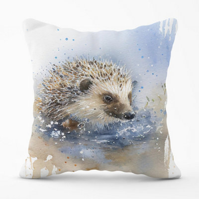 Warren Reed Designer Hedgehog Watercolour Cushions 45Cm X 45Cm from B&Q