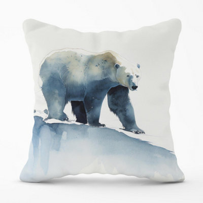 Warren Reed Designer Polar Bear Watercolour Cushions 45Cm X 45Cm from B&Q