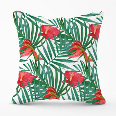 Warren Reed Designer Tropical Flowers And Palm Leaves Cushions 45Cm X 45Cm from B&Q