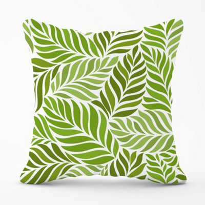 B&Q -  Green Leaf Pattern Cushions 60Cm X 60Cm