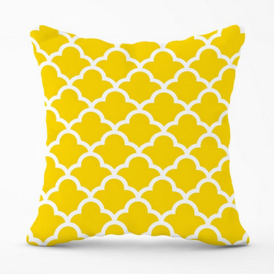Warren Reed Designer Geometric Yellow Quatrefoil Wave Cushions 45Cm X 45Cm from B&Q