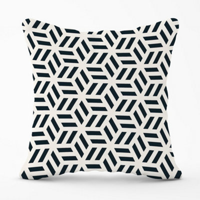 Warren Reed Designer Geometric Monochrome Hexagonal Pattern Cushions 60Cm X 60Cm from B&Q