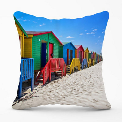 Warren Reed Designer Beach Huts At Muizenberg Beach Cushions 45Cm X 45Cm from B&Q