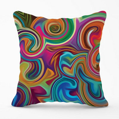 Warren Reed Designer Colourful Wave Pattern Cushions 45Cm X 45Cm from B&Q