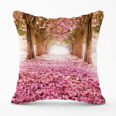 Warren Reed Designer Pink Flower Tree Tunnel Cushions 45Cm X 45Cm from B&Q