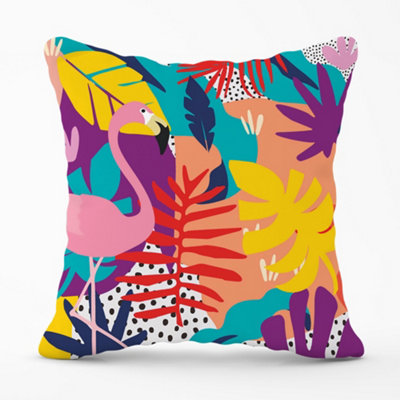 Warren Reed Designer Tropical Flamingoes Cushions 60Cm X 60Cm from B&Q