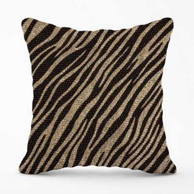 Warren Reed Designer Golden Zebra Print Cushions 45Cm X 45Cm from B&Q