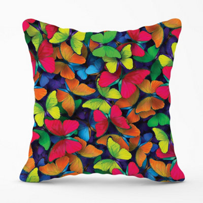 Warren Reed Designer Rainbow Butterflies Cushions 60Cm X 60Cm from B&Q