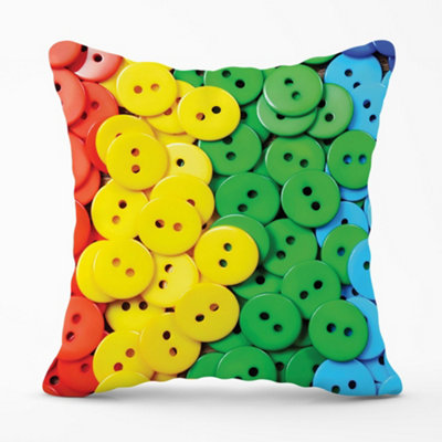 Warren Reed Designer Colourful Buttons Pattern Cushions 45Cm X 45Cm from B&Q