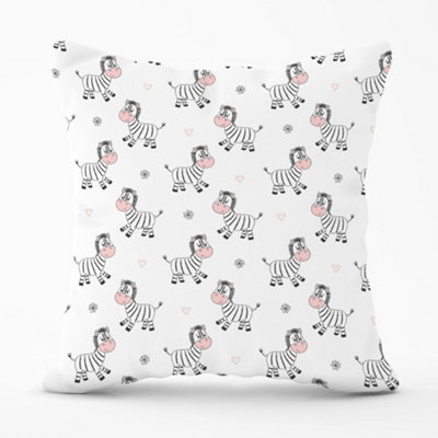Warren Reed Designer Cute Hand Drawn Zebra Cushions 60Cm X 60Cm from B&Q