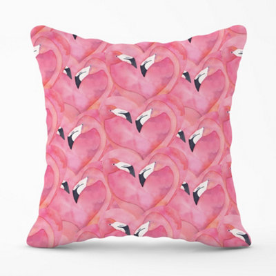 Warren Reed Designer Watercolour Flamingo Hearts Cushions 45Cm X 45Cm from B&Q
