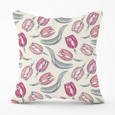 Warren Reed Designer Tulips Flower Cushions 60Cm X 60Cm from B&Q