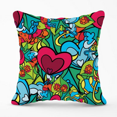 Warren Reed Designer Hippie Psychedelic Pattern Cushions 60Cm X 60Cm from B&Q