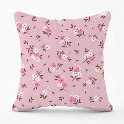 Warren Reed Designer Pretty Pink Flower Pattern Cushions 60Cm X 60Cm from B&Q