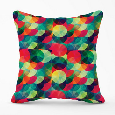 Warren Reed Designer Colourful Grunge Circle Pattern Cushions 45Cm X 45Cm from B&Q