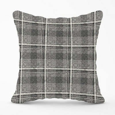 Warren Reed Designer Monochrome Textured Checked Pattern Cushions 45Cm X 45Cm from B&Q