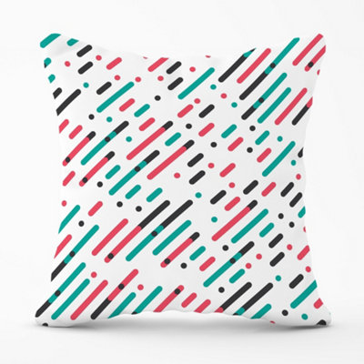 B&Q -  Overlapping Coloured Diagonal Lines Cushions 45Cm X 45Cm
