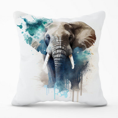 Warren Reed Designer Majestic Elephant Splashart Cushions 45Cm X 45Cm from B&Q