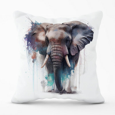 Warren Reed Designer Elephant Splashart Cushions 45Cm X 45Cm from B&Q