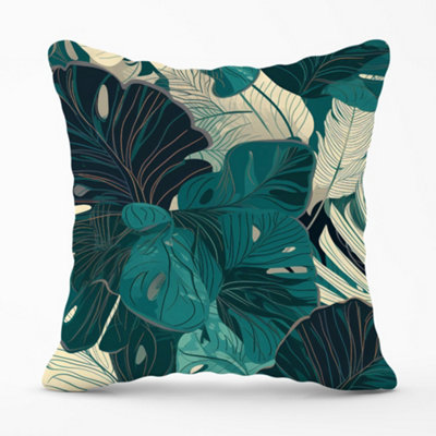 Warren Reed Designer Tropical Green Leaves Cushions 45Cm X 45Cm from B&Q