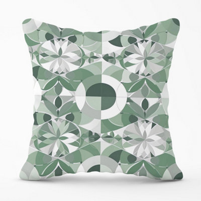 Warren Reed Designer Geometric Pastel Green Cushions 45Cm X 45Cm from B&Q