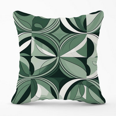 Warren Reed Designer Geometric Green Black Cushions 45Cm X 45Cm from B&Q