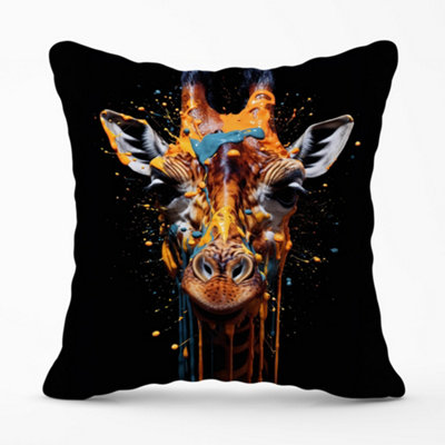 Warren Reed Designer Giraffe Face Splashart Cushions 45Cm X 45Cm from B&Q