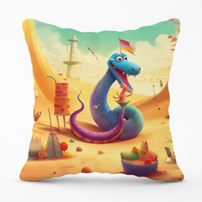 Warren Reed Designer Snake On A Beach Holiday Cushions 45Cm X 45Cm from B&Q