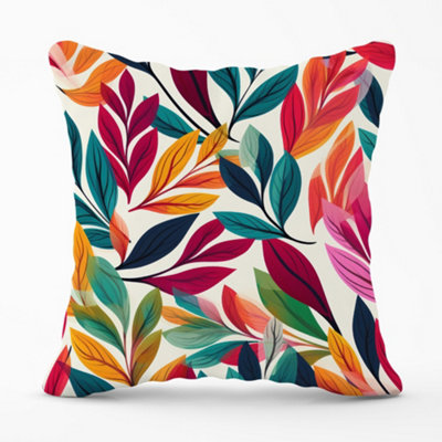 Warren Reed Designer Bright Leaves Pattern Cushions 45Cm X 45Cm from B&Q