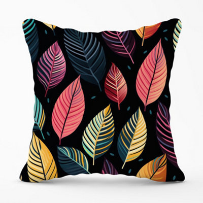Warren Reed Designer Colourful Leaves Pattern Cushions 45Cm X 45Cm from B&Q