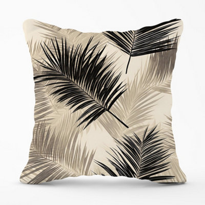 Warren Reed Designer Black And White Tropical Palm Leaves Cushions 45Cm X 45Cm from B&Q