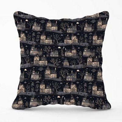 Warren Reed Designer Spooky Haunted Houses Cushions 45Cm X 45Cm from B&Q