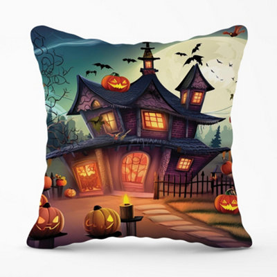Warren Reed Designer Spooky Halloween House Cushions 45Cm X 45Cm from B&Q
