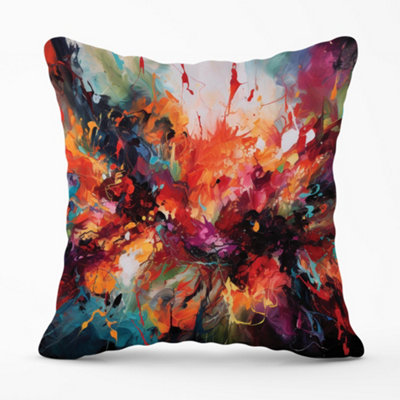 Warren Reed Designer A Vibrant Abstract Painting Of Halloween Cushions 45Cm X 45Cm from B&Q