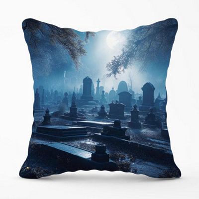 Warren Reed Designer A Breathtaking Scene Of A Moonlit Graveyard Cushions 45Cm X 45Cm from B&Q