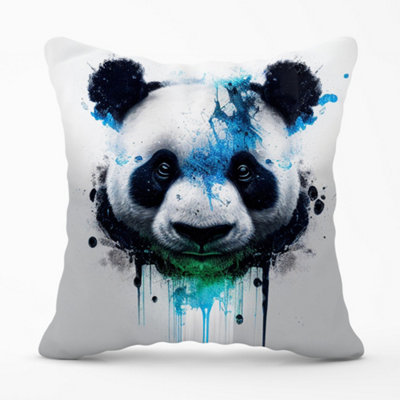 Warren Reed Designer Panda Face Splashart Light Background Cushions 60Cm X 60Cm from B&Q