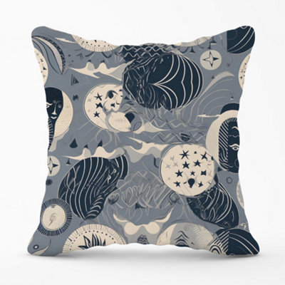 Warren Reed Designer Abstract Moon And Stars Cushions 60Cm X 60Cm from B&Q