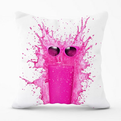 Warren Reed Designer Pink Splashart Glass Cushions 60Cm X 60Cm from B&Q