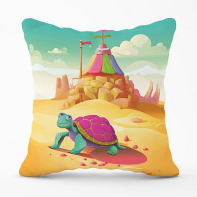 Warren Reed Designer Turtle On A Beach Holiday Cushions 60Cm X 60Cm from B&Q