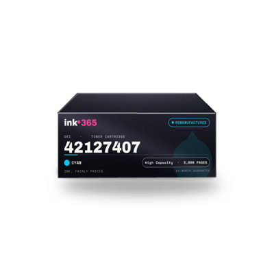 B&Q -  Remanufactured Toner Cartridge Replacement For Oki 42127407 (Cyan)5,000 Pages