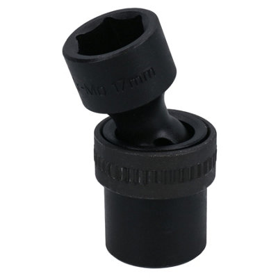 Ab Tools 17Mm 1/2In Drive Universal Swivel Wobble Metric Impact Shallow Socket Point Size 6
