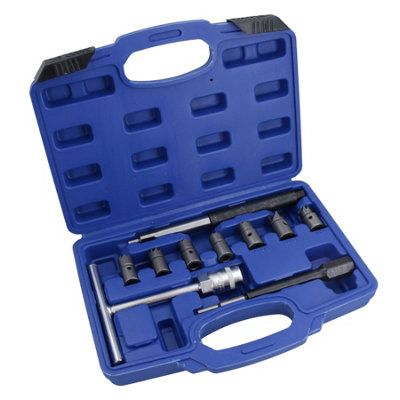 B&Q -  10Pc Diesel Injector Seat Cutter / Cleaner Carbon Decarbonise Kit For Delphi Bosch