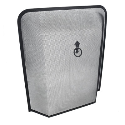 AB Tools Fire Guard Black Spark Guard Freestanding Fireside Fine Mesh Protector Screen from B&Q