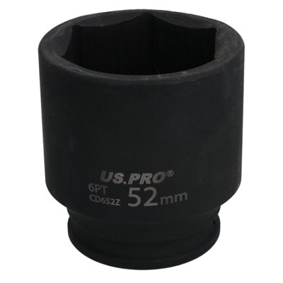 B&Q -  1/2In. 52mm Thin Walled Metric Impact Impacted Hub Nut Socket 6 Sided Deep