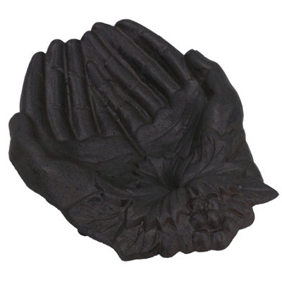 AB Tools Hands Bird Bath Feeder Cast Iron Feeder Ornament Garden House Feature Statue from B&Q