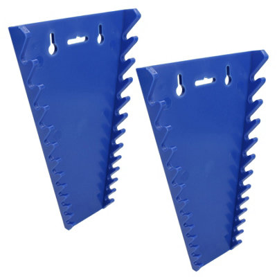 AB Tools Blue Spanner Wrench Storage Rack Holder Hanger Organiser Tray 12 Spanners 2Pc