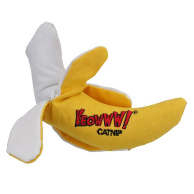 AB Tools 1Pk Yeow Interactive Cat Kitten Peeled Banana With Catnip Cat Play Toy Cat Gift from B&Q