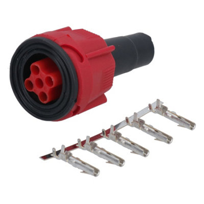 Ab Tools Light/Red Trailer Radex Pin Plug Kit Connector Replacement End Loom Repair Size 5 B&Q